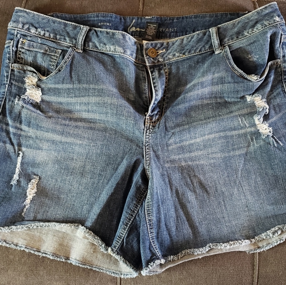 Layne Bryant Jean denim distressed shorts